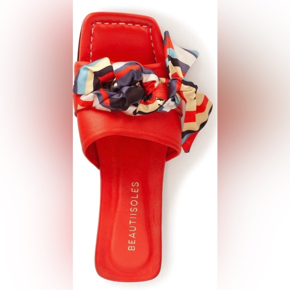 Beautisoles Sally red leather slides - Picture 5 of 6